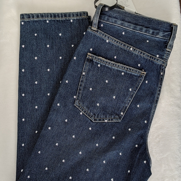 Current/Elliott Vintage Cropped Slim Jeans High Rise Studded Dark Blue 27 NWT - Picture 2 of 8